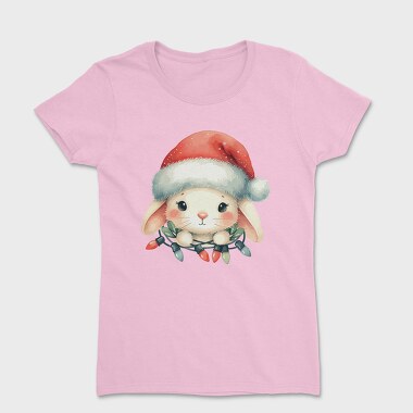 Christmas Bunny Watercolor, Tricou Femei