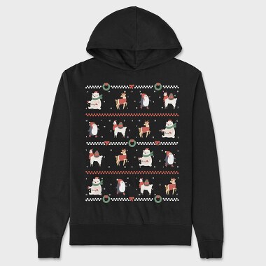 Christmas Characters Sweater Ugly Animals, Hanorac Oversize Barbati (Unisex)