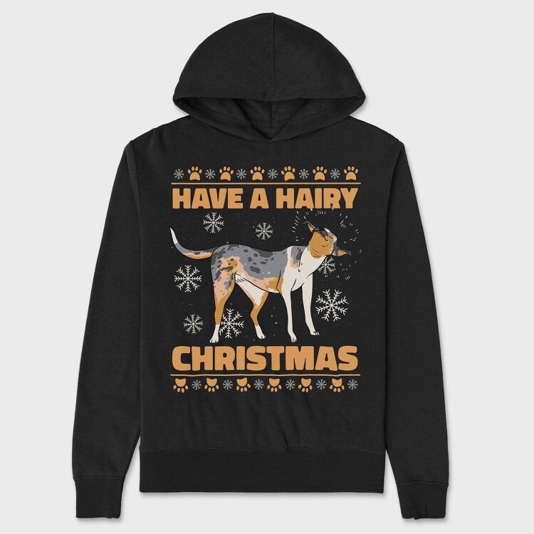 Christmas Dog Hair X Mas, Hanorac Oversize Barbati (Unisex)
