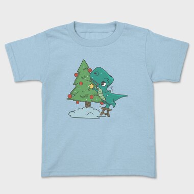 Christmas T Rex And Tree Chistmas, Tricou Copii