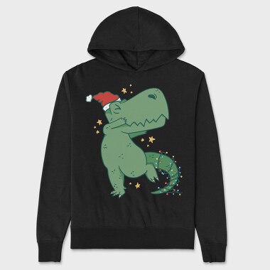 Christmas T Rex Fun Dab, Hanorac Oversize Barbati (Unisex)