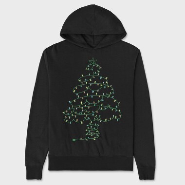 Christmas Tree Made Of Lights, Hanorac Oversize Barbati (Unisex)