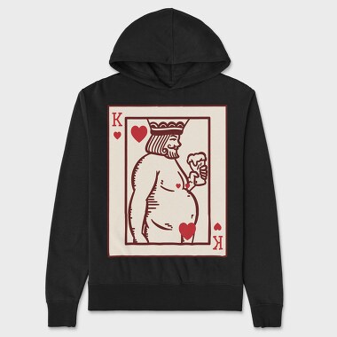 Chubby King Of Hearts Card, Hanorac Oversize Barbati (Unisex)