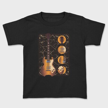 Classic Guitar Illustration, Tricou Copii