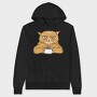 Angry Coffee Cat Grumpy, Hanorac Oversize Barbati (Unisex)