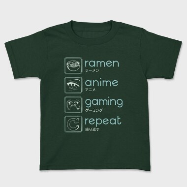 Anime And Gaming Routine Ramen Repeat, Tricou Copii