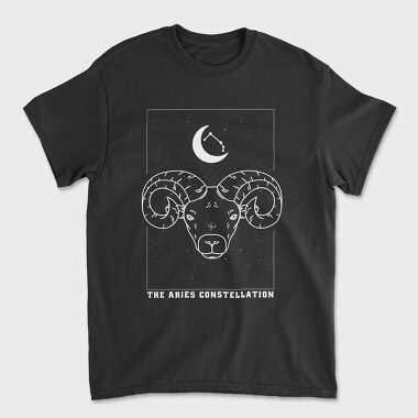 Aries Constellation Zodiac Line Art, Tricou Barbati (Unisex)