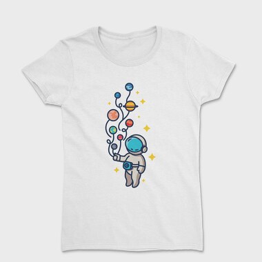Astronaut And Balloon Planets, Tricou Femei