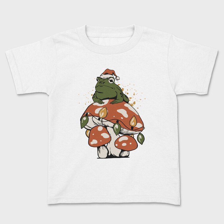 Cottagecore Christmas Frog, Tricou Copii