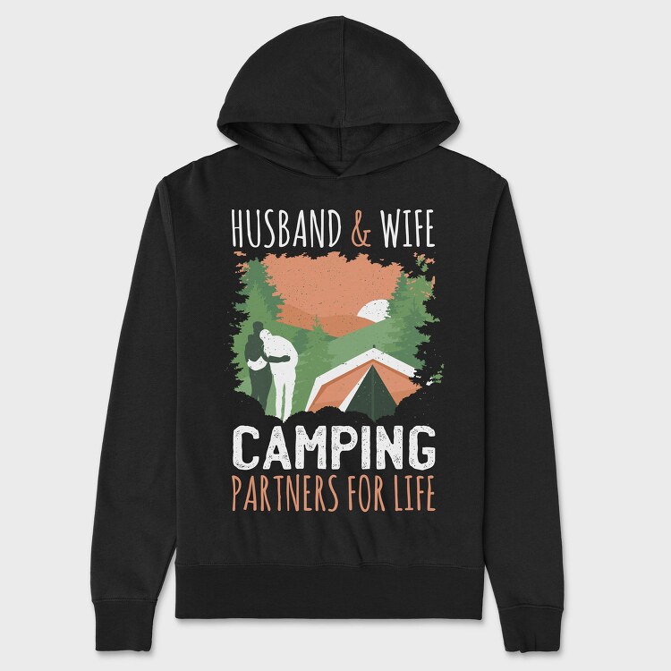 Couple Camping, Hanorac Oversize Barbati (Unisex)