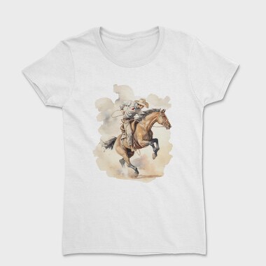 Cowboy Riding Horse Bucking, Tricou Femei