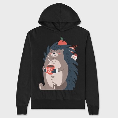 Cozy Hedgehog Cocoa, Hanorac Oversize Barbati (Unisex)