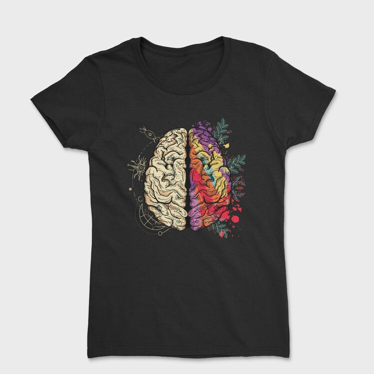 Creative And Logical Human Brain Half, Tricou Femei