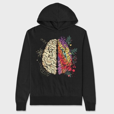 Creative And Logical Human Brain Half, Hanorac Oversize Barbati (Unisex)