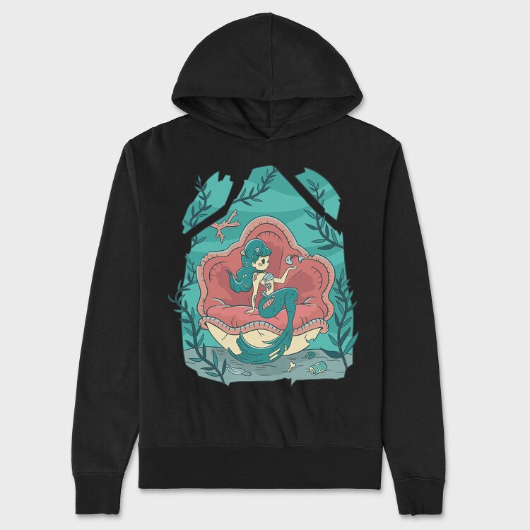 Creepy Halloween Mermaid Cute, Hanorac Oversize Barbati (Unisex)