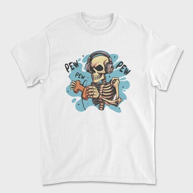 Creepy Skeleton Playing Videogames, Tricou Barbati (Unisex)