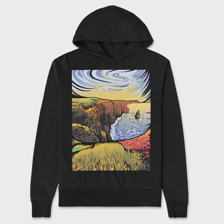 Cliffs Of Moher Landscape Nature, Hanorac Oversize Barbati (Unisex)