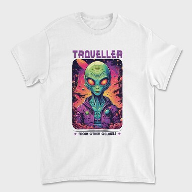 Colorful Alien Traveler Trend, Tricou Barbati (Unisex)