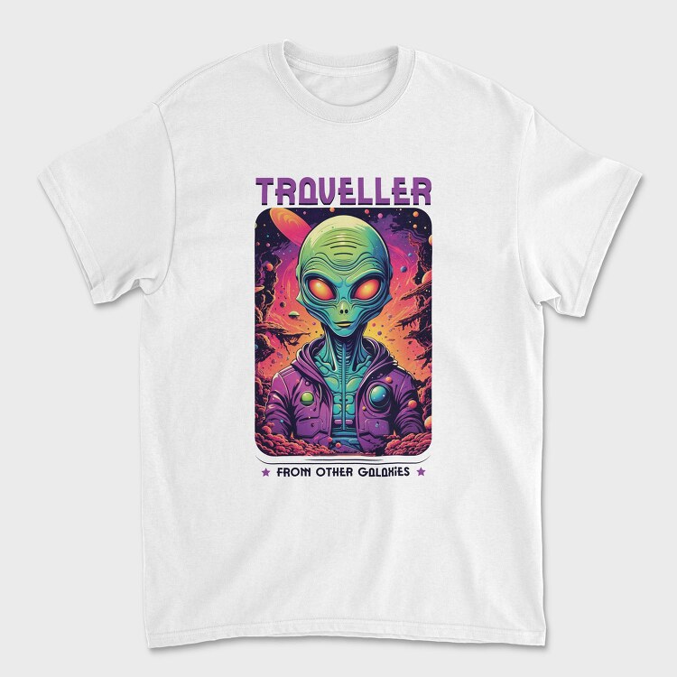 Colorful Alien Traveler Trend, Tricou Barbati (Unisex)