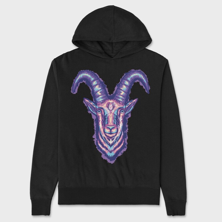 Colorful Goat Head, Hanorac Oversize Barbati (Unisex)