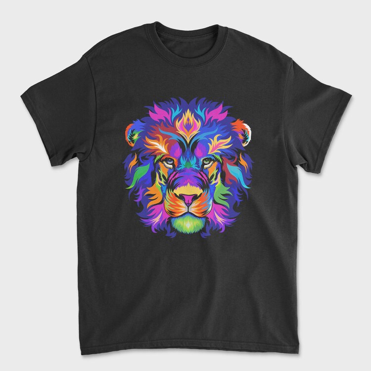 Colorful Lion Head, Tricou Barbati (Unisex)
