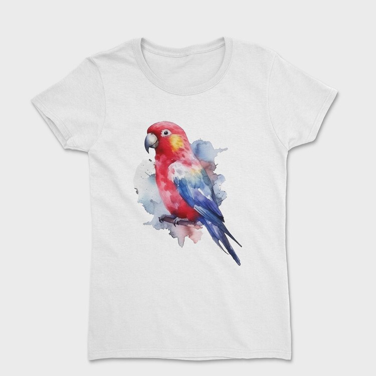 Colorful Parrot Magnificent Rosella Watercolor, Tricou Femei