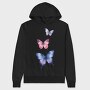 Colorful Watercolor Butterflies, Hanorac Oversize Barbati (Unisex)