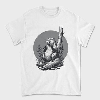 Contemplative Beaver, Tricou Barbati (Unisex)