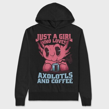 Axolotls And Coffee, Hanorac Oversize Barbati (Unisex)