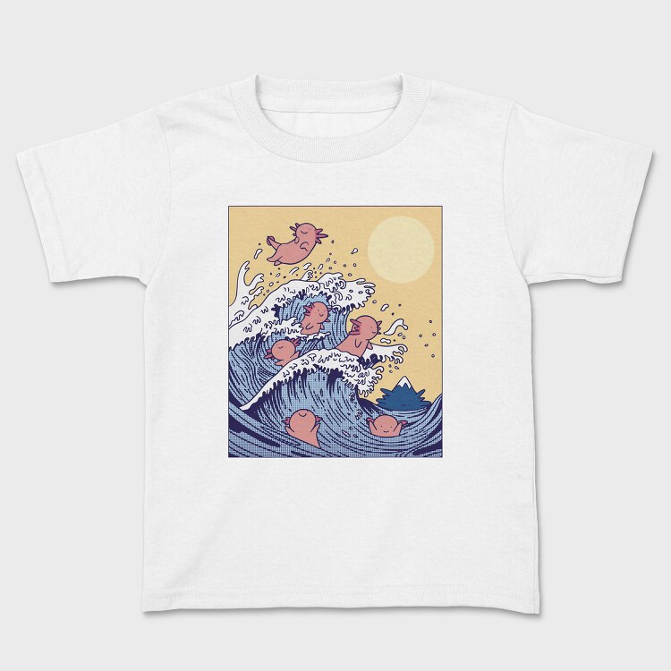 Axolotls In Wave, Tricou Copii