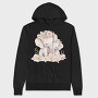 Baby Elephants With Flowers Two, Hanorac Oversize Barbati (Unisex)