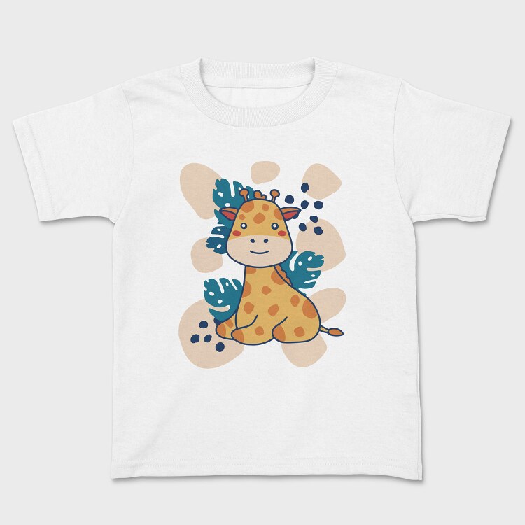 Baby Giraffe And Leaves, Tricou Copii