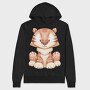 Baby Tiger Watercolor, Hanorac Oversize Barbati (Unisex)
