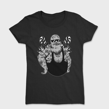 Badass Santa Christmas Tattooed, Tricou Femei