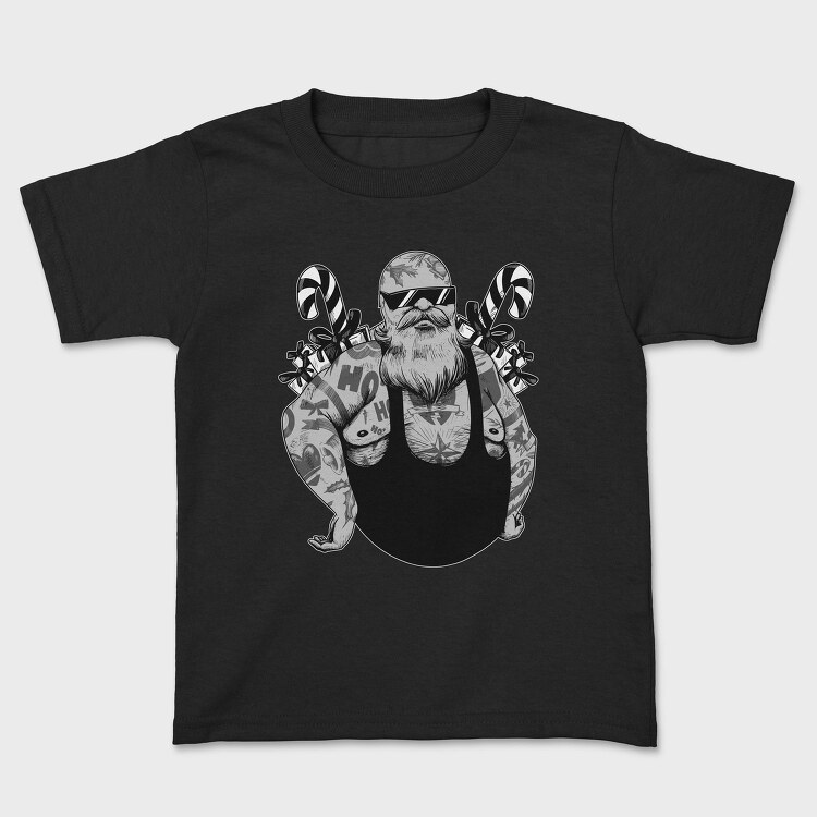 Badass Santa Christmas Tattooed, Tricou Copii