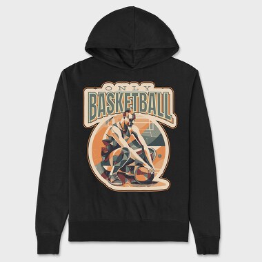 Basketball Player Geometric Only Basketball Pt, Hanorac Oversize Barbati (Unisex)