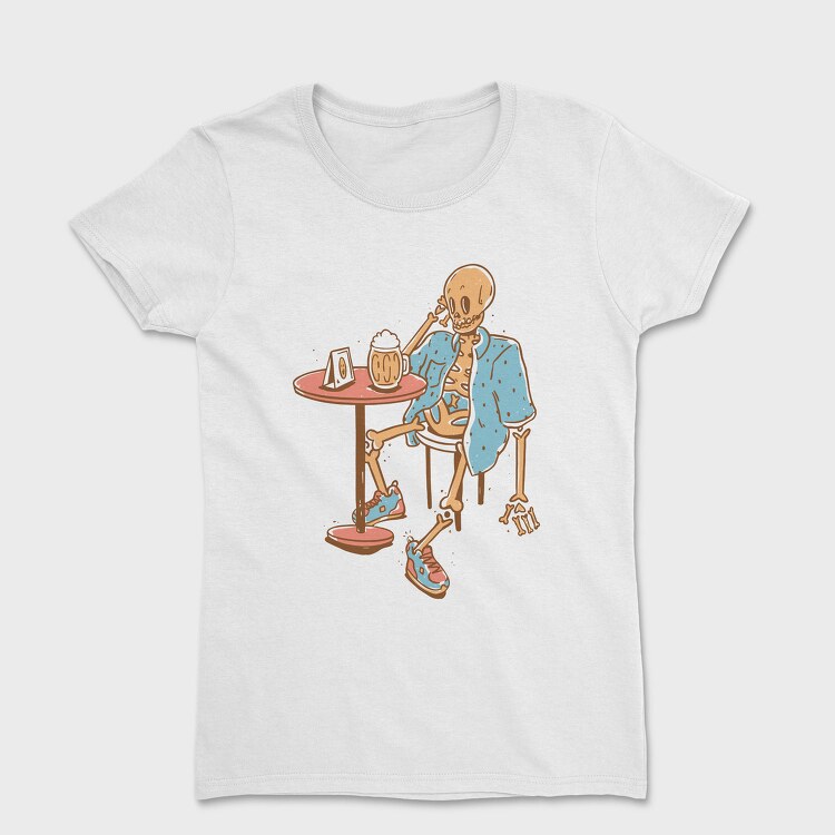 Beer Skeleton Bar Skull, Tricou Femei