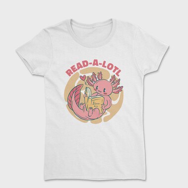Cute Axolotl Reading Book, Tricou Femei