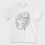 Cute Cat With Flower, Tricou Barbati (Unisex)