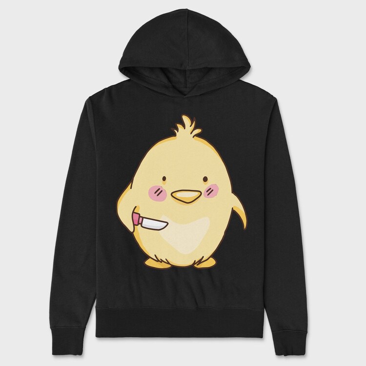 Cute Chick With Knife Mad Chicken, Hanorac Oversize Barbati (Unisex)
