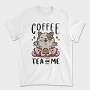 Cute Coffee Tea Cat Bar, Tricou Barbati (Unisex)