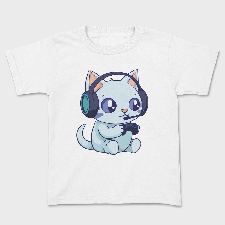 Cute Gamer Cat, Tricou Copii
