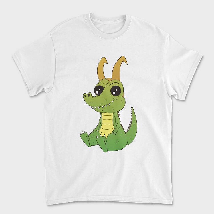 Cute Horned Crocodile Golden Horns, Tricou Barbati (Unisex)