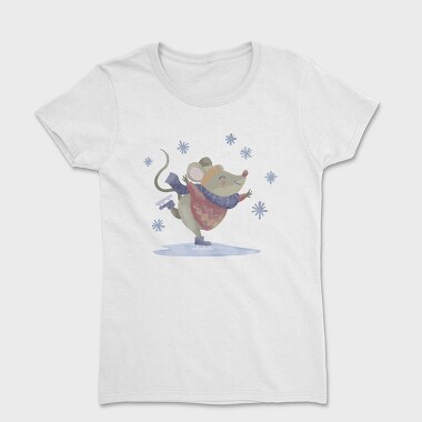 Cute Mouse Skating Mug, Tricou Femei