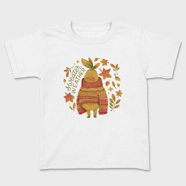 Cute Pear In Autumn Sweater Character Mug, Tricou Copii