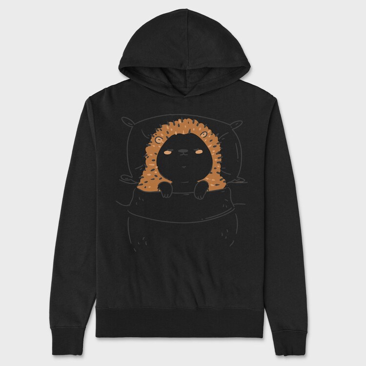 Cute Sleeping Hedgehog, Hanorac Oversize Barbati (Unisex)