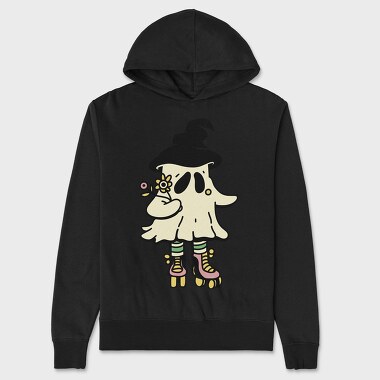 Cute Witch Ghost, Hanorac Oversize Barbati (Unisex)