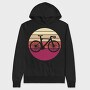 Bike Silhouette Retro Sunset, Hanorac Oversize Barbati (Unisex)