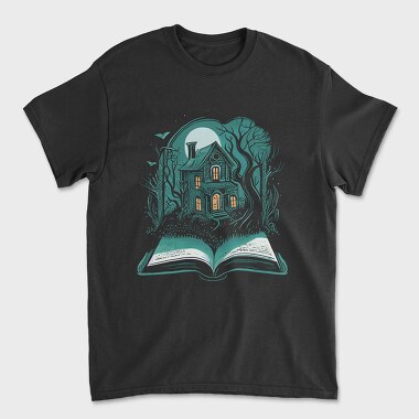 Book And Haunted House, Tricou Barbati (Unisex)