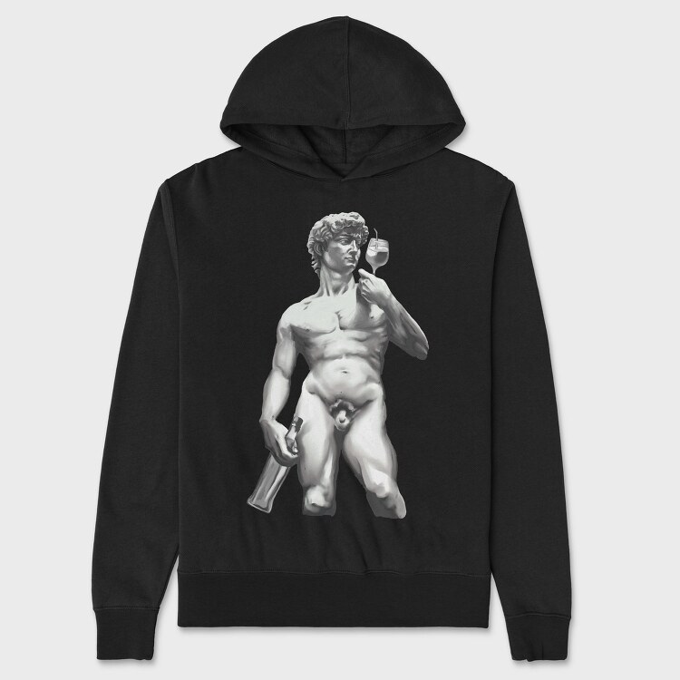 David Statue Wine Glass Realistic Michelangelo Cup Bottle, Hanorac Oversize Barbati (Unisex)